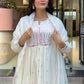 The52 White Women's Beautiful Cotton Fabric Thread Work Straight Kurta Pant and Dupatta Set - Swadesiicart