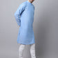 Even Apparels Blue Pure Cotton Men's Kurta With Side Placket (MMS503) | Swadesiicart