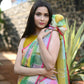 Very Much Indian Pure Linen Saree With Sleek Border And Exclusive Design - Beige | Swadesiicart