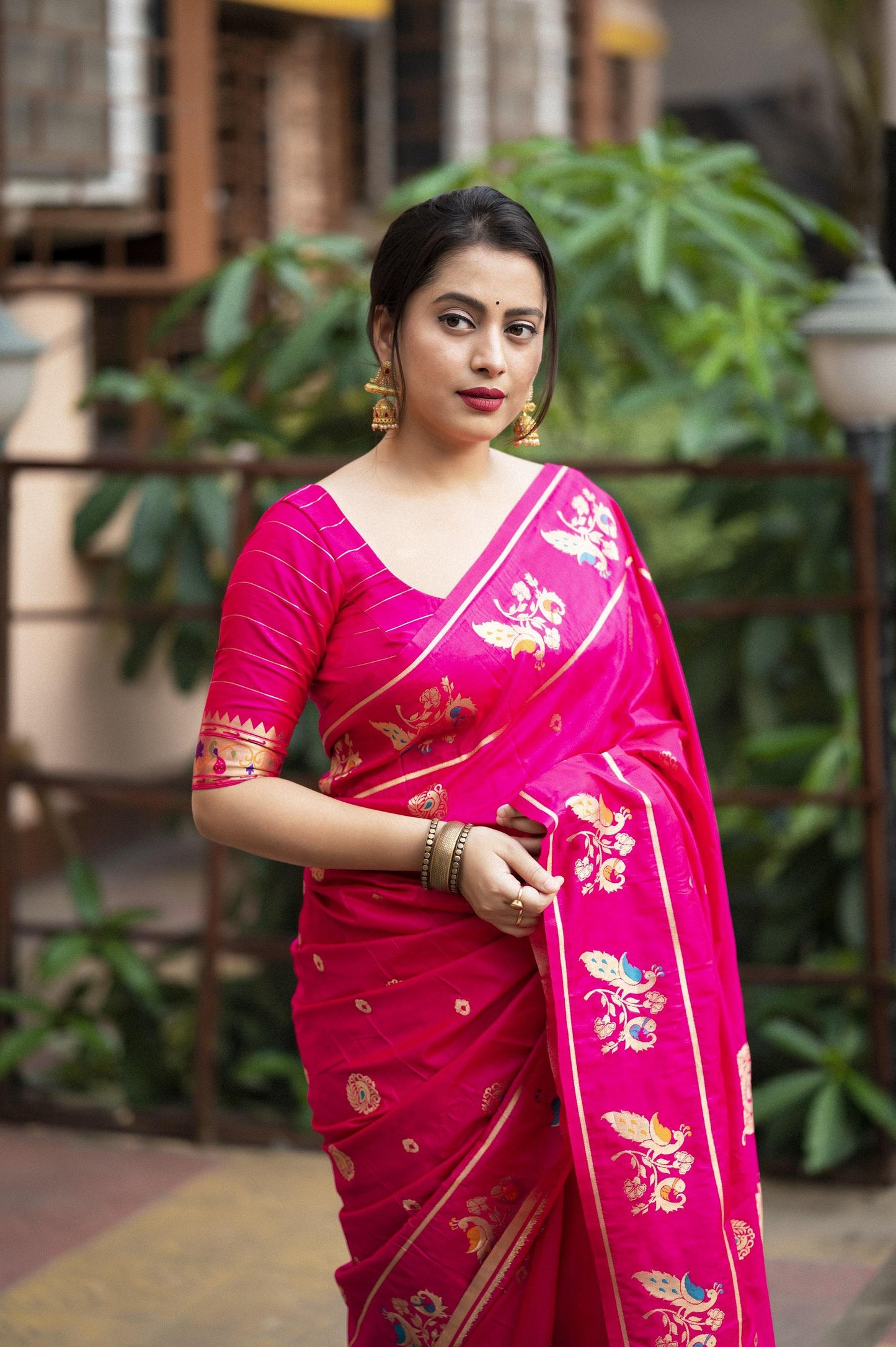 Rani Pure Silk Woven Design Saree with Unstitched Blouse - Hiral Fashion | Swadesiicart