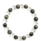 Clear Quatrz & Pyrite Black and White Beads Bracelet - Ruby Raang | Swadesiicart