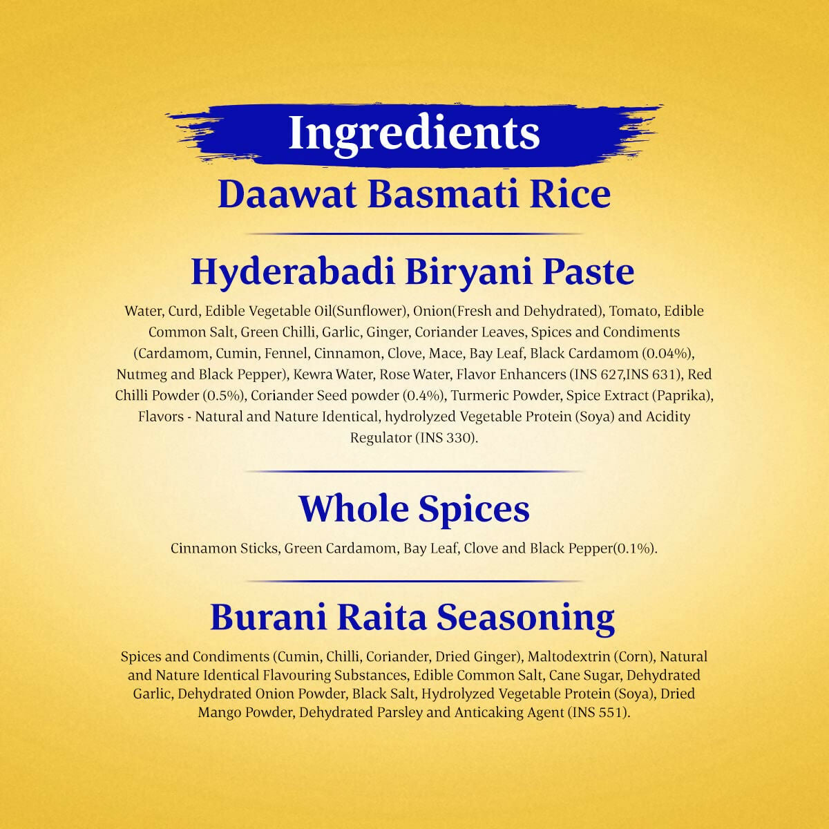 Daawat Biryani Kit Hyderabadi - Authentic Recipe - Swadesiicart
