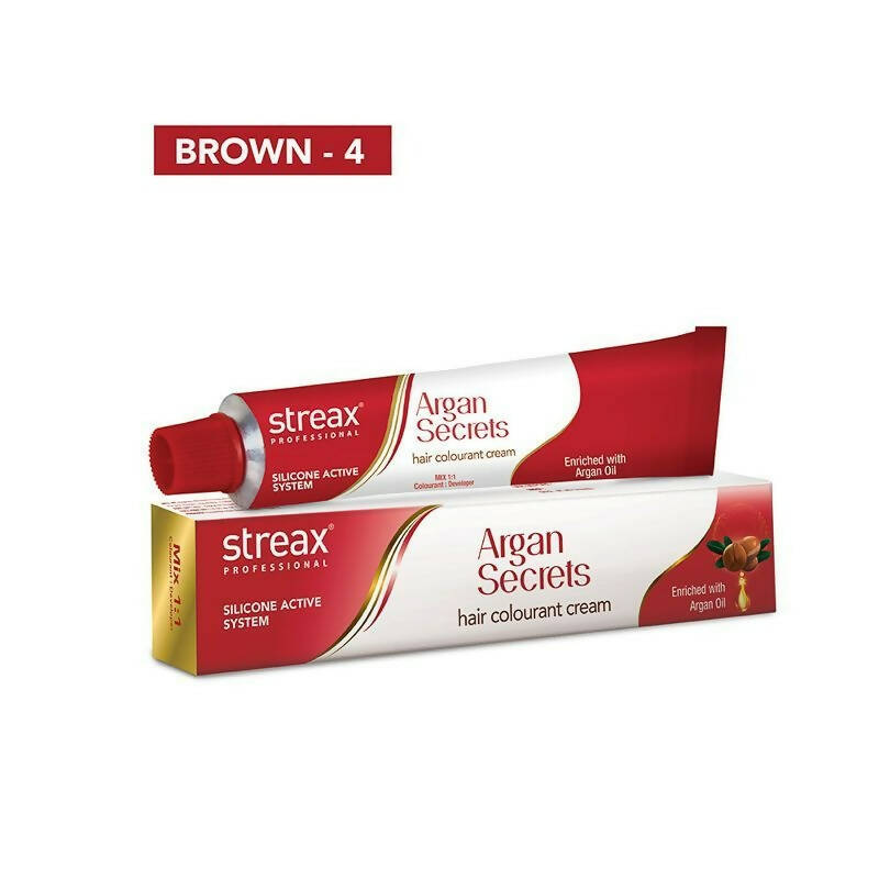 Streax Professional Argan Secrets Hair Colourant Cream - Brown 4 - Swadesiicart