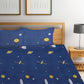 Home Sizzler Blue & Yellow Cartoon Characters 210 TC Bedsheet with Pillow Covers - Swadesiicart