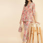 Janasya Women's Multicolor Moss Floral Printed Casual Flared Co-ords - Swadesiicart