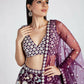 House of Panchhi Burgundy Net heavy Sequinse embroidery Semi-Stitched Lehenga choli & Dupatta | Swadesiicart