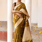 Joban Fashion Olive Pure Katan Pure Handloom Banarasi Silk Saree | Swadesiicart