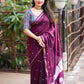 Purple Chanderi Cotton Block Print Saree with Unstitched Blouse - Hiral Fashion | Swadesiicart
