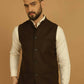 Even Apparels Pure Wool Nehru Jacket - Brown | Swadesiicart