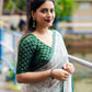 Green Pure Georgette Warli Saree with Unstitched Blouse - Hiral Fashion | Swadesiicart