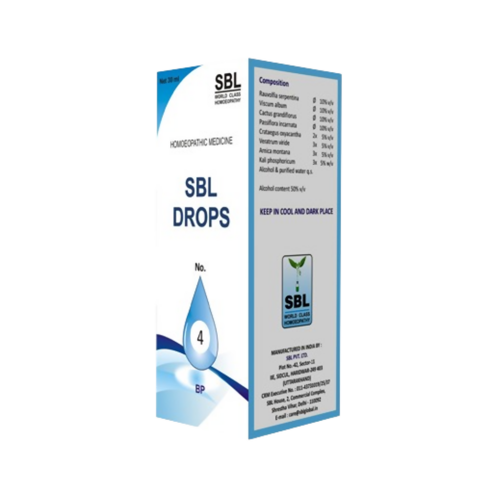 SBL Homeopathy Drops No. 4 (For BP) - Swadesiicart