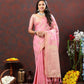 Lorenvalley Fashion Pink Cotton Woven Design with Zari Weaving Design Saree - Swadesiicart