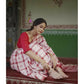 Exclusive Collection Beautiful Check Red Pure Cotton Woven Handloom Saree With Running Blouse Piece - Swadesiicart