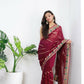 Vamsee Aaradhna Maroon Georgette Saree - Swadesiicart