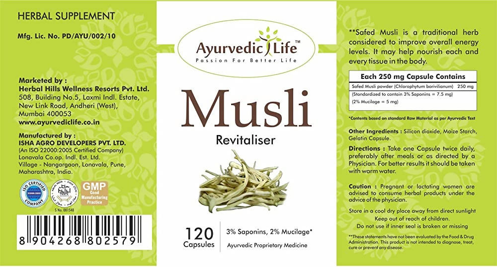 Ayurvedic Life Musli Capsules | Swadesiicart