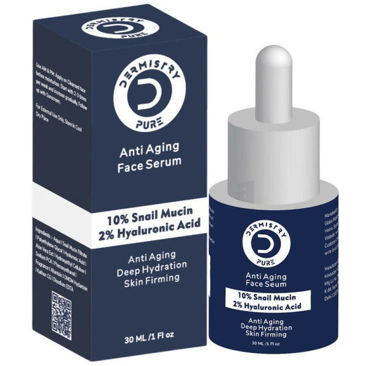 Dermistry Pure 10% Snail Mucin 96 Peptide Anti-Ageing Moisturizer Skin Firming Tightening Face Serum - Swadesiicart