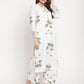 Ahalyaa Women's White Crepe Digital Print Kurta Palazzo Set With Dupatta | Swadesiicart