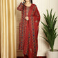 Jyoti Fashion Women's Maroon Pashmina Floral Digital Printed Kurta with Trouser & Dupatta | Swadesiicart