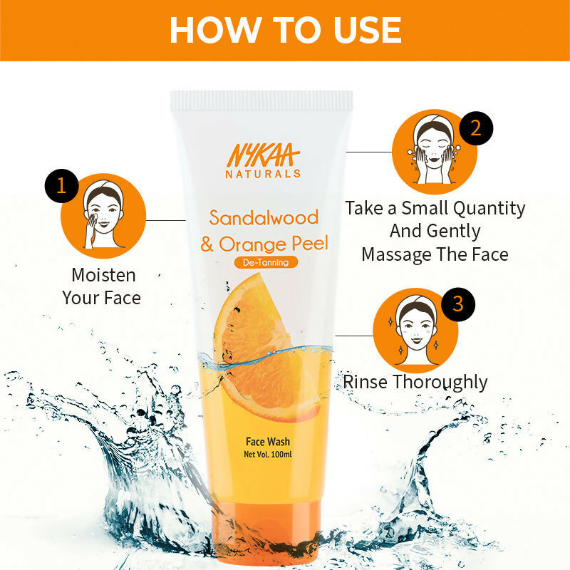 Nykaa Naturals Sandalwood & Orange Peel Face Wash for Tan Removal - Swadesiicart