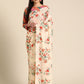 Ahalyaa Women's Traditional Semi Stitch Saree - Off White | Swadesiicart