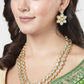 NVR Women's Gold-Polished Kundan 2 Layered Handcrafted Jewellery Sets With Drop Earrings - Swadesiicart