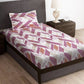 Story@home Arena Pink & White Geometric Printed 180 TC Bedsheet & Pillow Covers - Swadesiicart