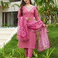 The52 Gajri Women's Beautiful Embroidered Rayon Fabric with Straight Kurta, Pant and Dupatta Set - Swadesiicart