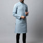 Even Apparels Blue Color Cotton Pure Cotton Men's Kurta With Side Placket (SLD1156) | Swadesiicart