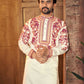 Anaita White Multi Thread Work Silk Straight Kurta