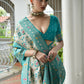 Vishnu Weaves Women's Sea-Green Banarasi Silk Patola Zari Woven Saree with Blouse - Swadesiicart