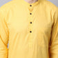 Even Apparels Yellow Pure Cotton Men's Kurta With Band Collar (SLD1183) | Swadesiicart