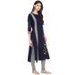 NOZ2TOZ Women's Blue & Grey Kurta- (1pc set) - Swadesiicart