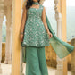 Janasya Sage Green Georgette Embroidered Kurta,Bottom & Dupatta | Swadesiicart