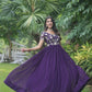 Jyoti Fashion Women's Purple Sequins Embroidered Faux Georgette Anarkali Dress | Swadesiicart