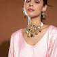 Maharani Multi Kundan Choker with Earrings- Ruby Raang | Swadesiicart