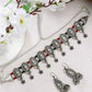 NVR Women's Silver-Plated Choke Oxidized Necklace with Jhumka Earrings - NR Retail-NVR