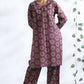 Breathables Wine Butta Print Cotton Kurta & Pants Set