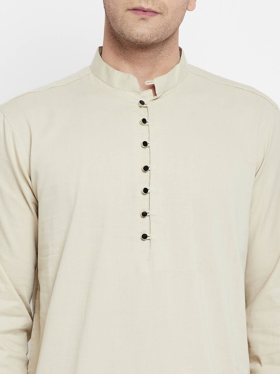 Even Apparels Pure Cotton Men's Kurta in Green Color With Band Collar | Swadesiicart