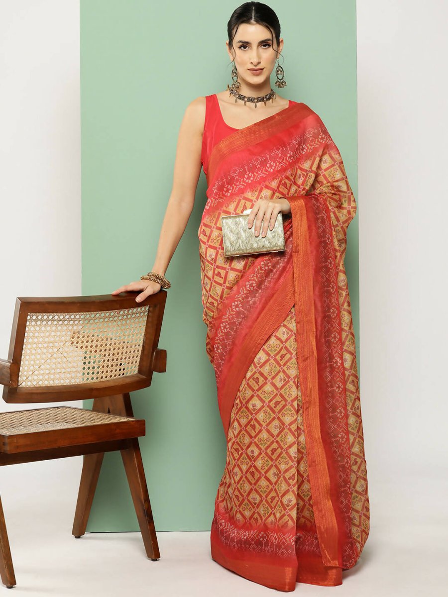 Ahalyaa Women's Traditional wear Saree - Mustard | Swadesiicart