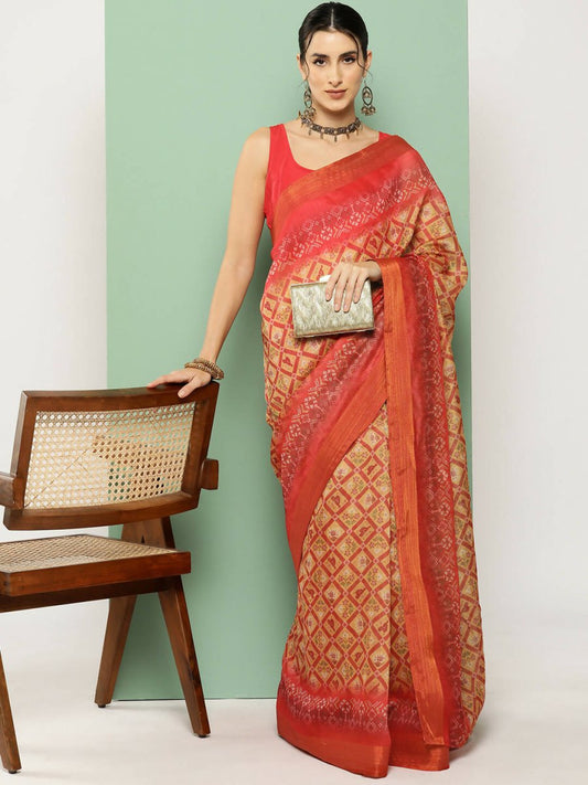 Ahalyaa Women's Traditional wear Saree - Mustard | Swadesiicart