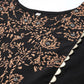 Ahalyaa Women Black Floral Printed Pure Cotton Kurta with Palazzos | Swadesiicart