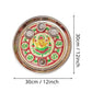Tied Ribbons Red & Green Printed Pooja Thali With Attached Incense Diya Tilak Holder | Swadesiicart