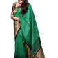DEIANA'S Beautiful Designer Golden zari Soft Lichi Silk Saree - Green - Swadesiicart