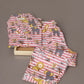 Breathables Kids Cotton Night Suit – Red & White Jungle Stripe Shirt & Pyjama Co-Ord Set For Boys & Girls