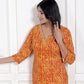 Miravan Womens Yellow Bandhani Printed Straight Kurti - Swadesiicart