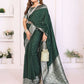 Aastha Fashion Green Georgette Silk Zari Weaving Saree