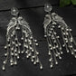 Mominos Fashion Johar Kamal Silver-Plated Oxidised Parrot Design Earrings - Mominos Fashion