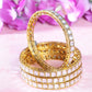Priyaasi Women Set of 4 Gold-Polished Kundan Studded Bangles - Swadesiicart