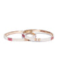 Priyaasi Women Set Of 2 Gold-Polished Pearls and Stones Studded Bangles in Pink and White Color - Swadesiicart