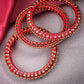 Priyaasi Women Set Of 4 Stones Studded Silk Threaded Bangles in Maroon Color - Noz2Toz